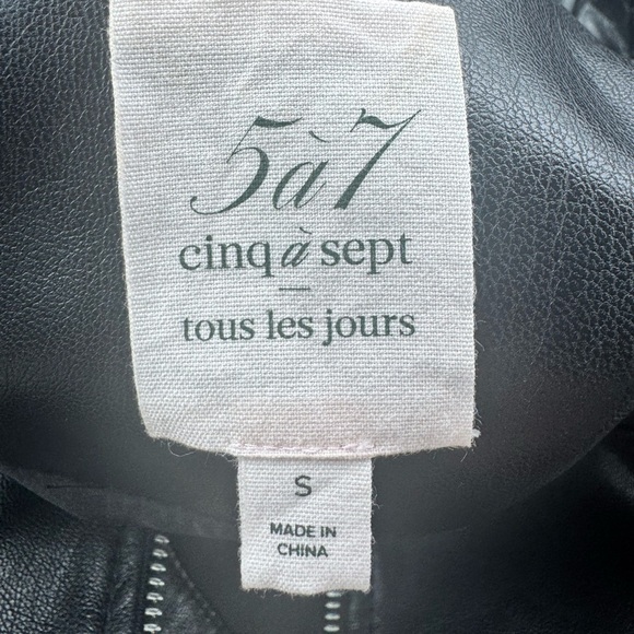 Like-New Cinq à Sept Women’s Faux Leather Puff Sleeve Jacket Size S in Black - Picture 8 of 8